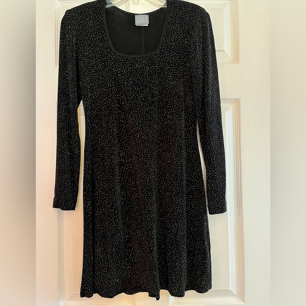 Rabbit designs/women’s LS black glitter dress, 6P